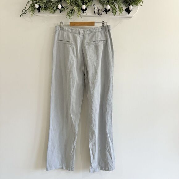 Topshop mid rise lightweight straight leg pants in blue New size 10 - Picture 4 of 6